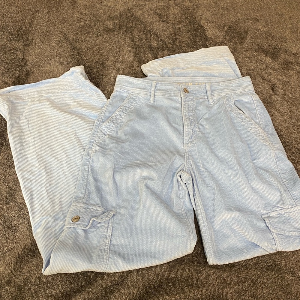 American Eagle Outfitters Sky Blue Corduroy Pants 4 regular - Picture 2 of 5